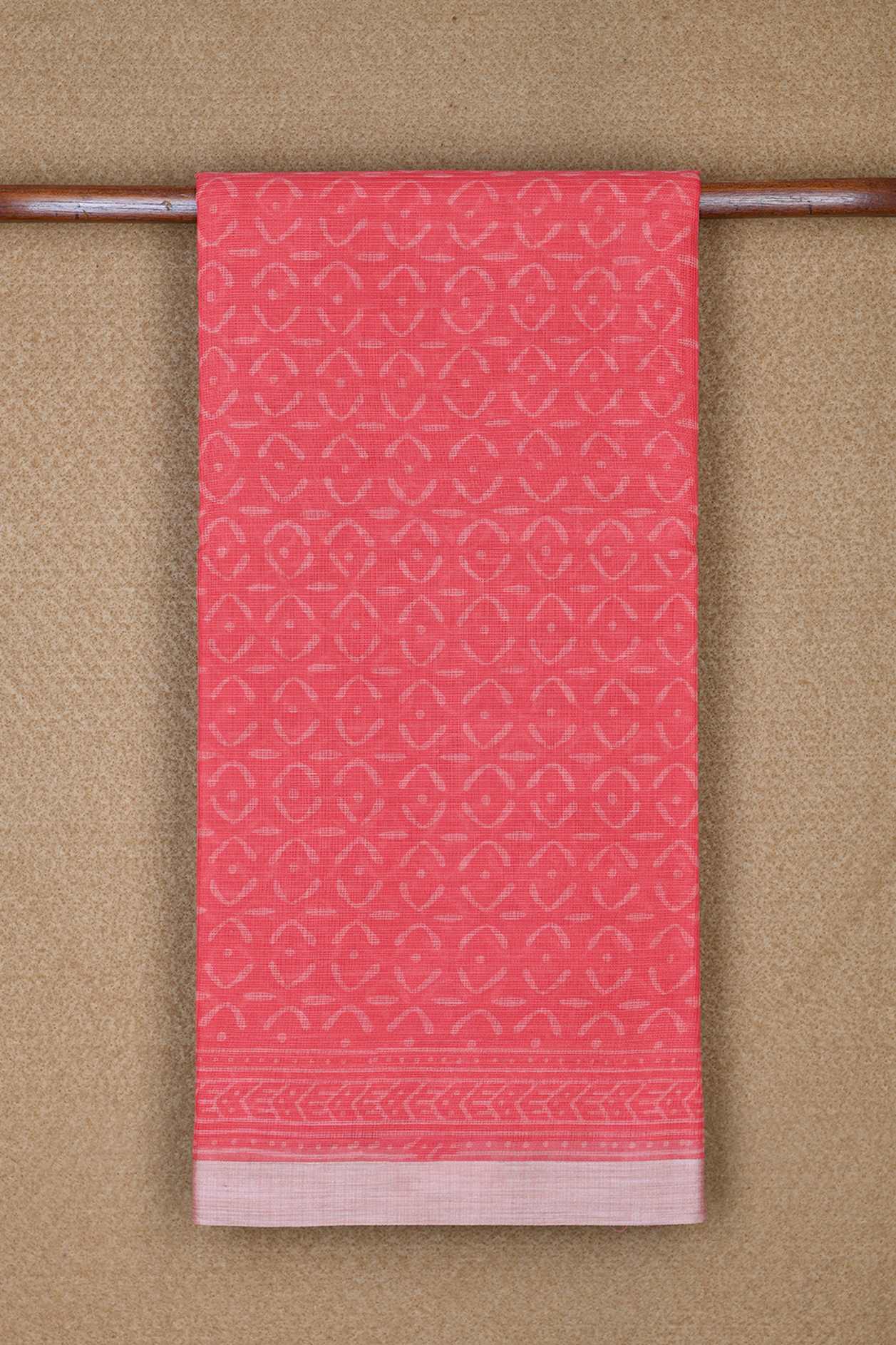 Allover Printed Design Rouge Pink Kota Cotton Saree – Sundari Silks