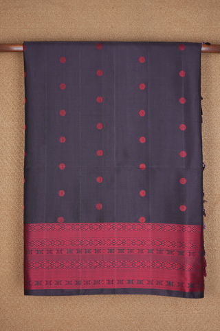 Rudraksh Buttas Dark Oak Brown Soft Silk Saree