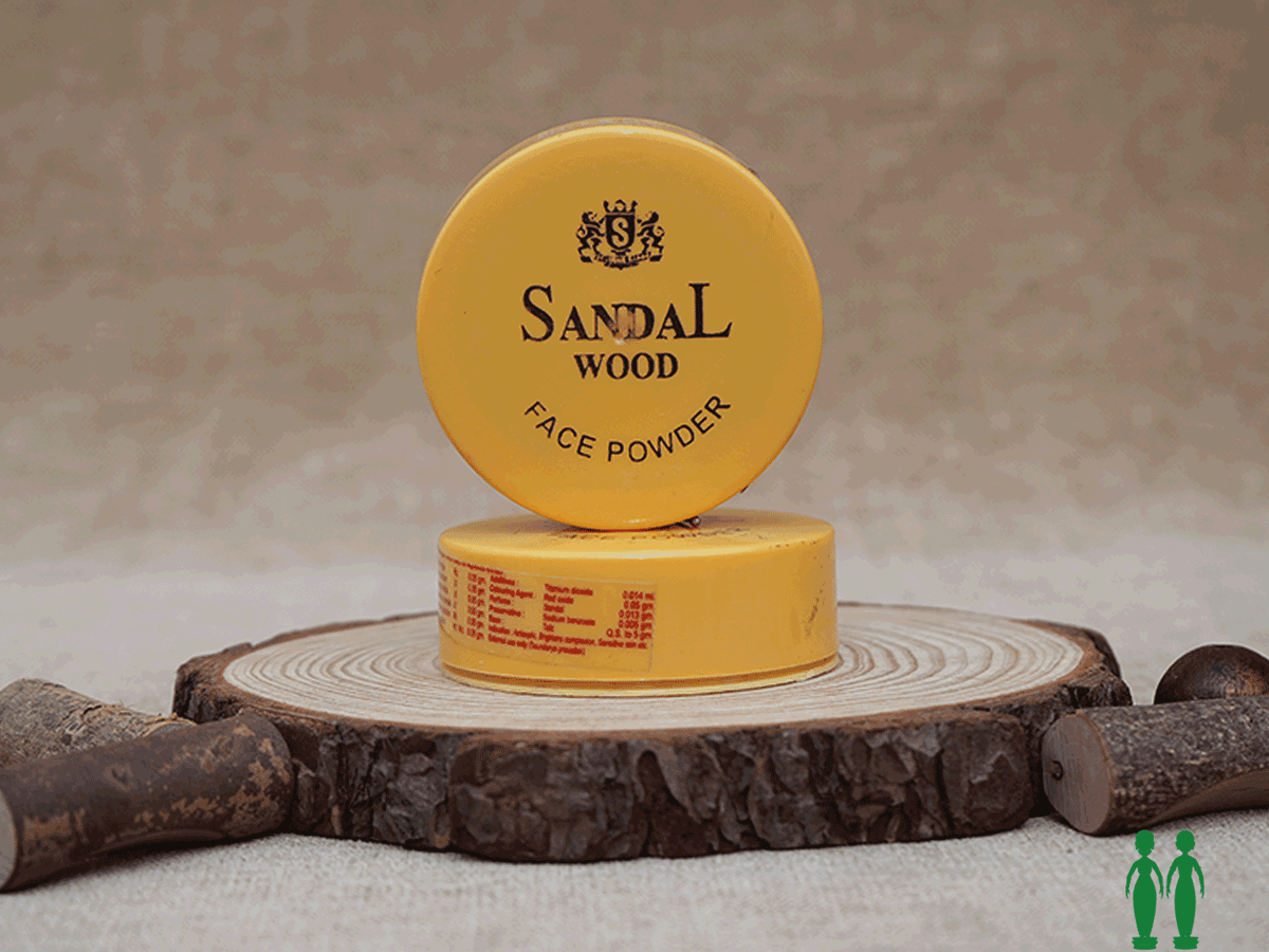 Set Of 2 Small Size Sandalwood Face Powder