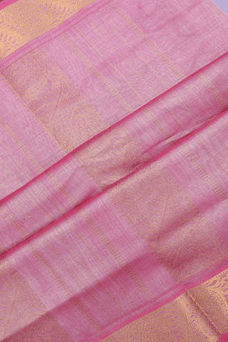 Traditional Silk Cotton Saree In Pale Purple With Zari Border