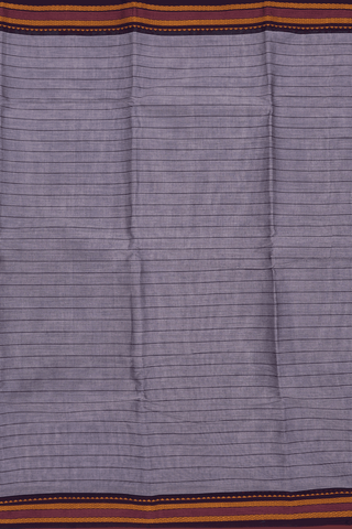 Kanchi Cotton Saree In Dusty Purple With Stripes