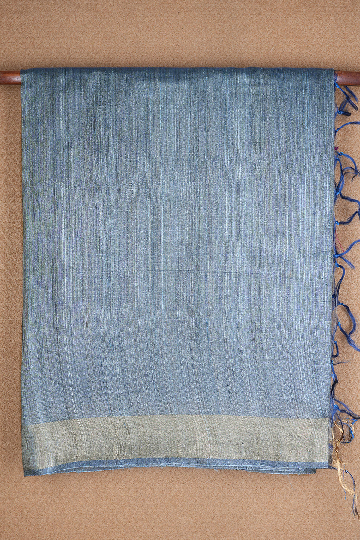 Bavanchi Border Plain Aegean Blue Jute Saree