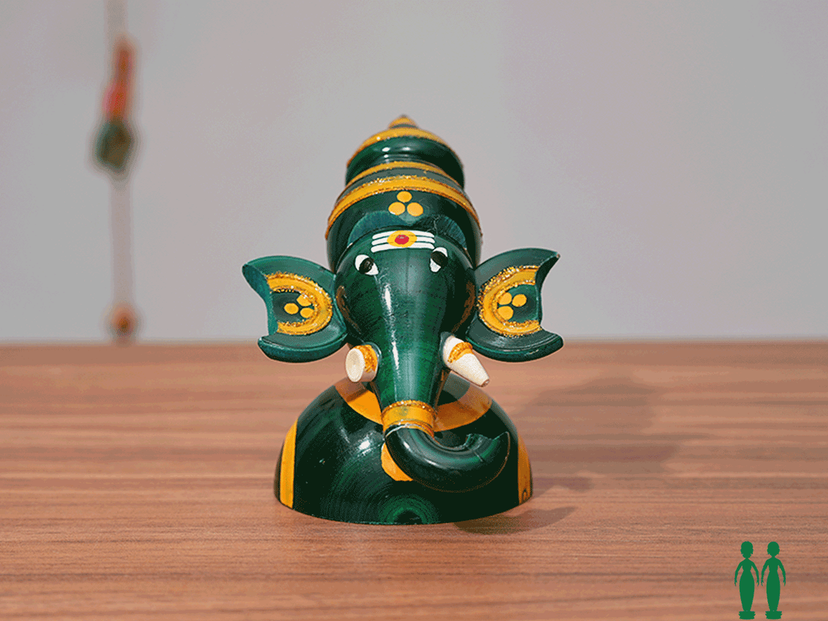 Wooden Handicraft Ganesha Face For Decor