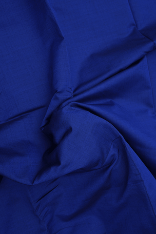 Contrast Border Plain Indigo Blue Dharwad Cotton Saree