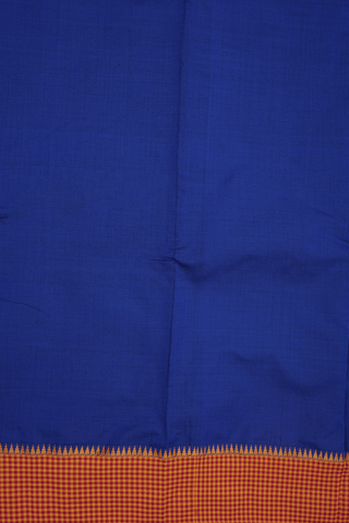 Contrast Border Plain Indigo Blue Dharwad Cotton Saree