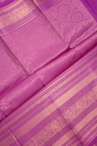 Zari Striped With Buttas Dual Tone Kanchipuram Silk Saree