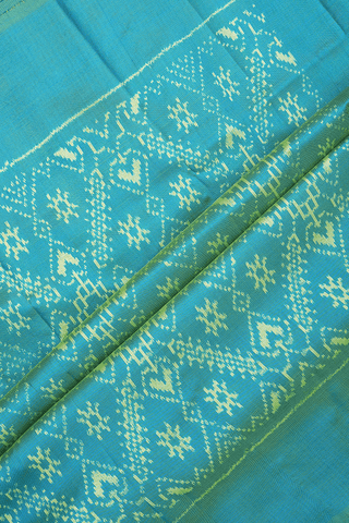 Animals And Floral Printed Sea Blue Kanchipuram Silk Saree