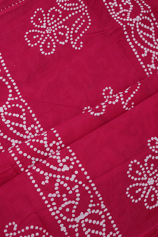 Allover Floral Design Rose Red Sungudi Cotton Saree