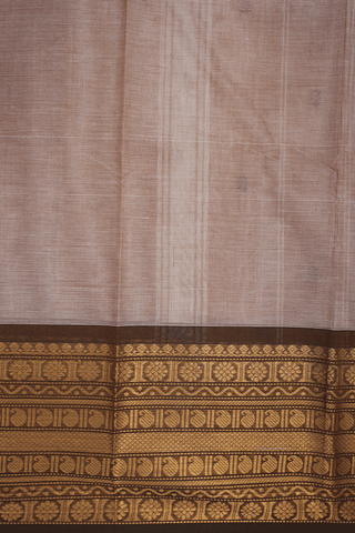 Threadwork Buttis Cream Color Chettinadu Cotton Saree