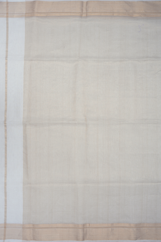 Zari Border Plain Off White Maheswari Silk Cotton Saree