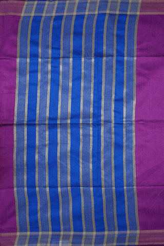 Threadwork Motifs Purple Rose Semi Jute Saree