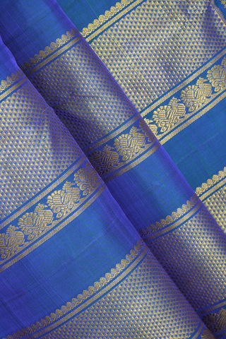 Arai Maadam Zari Border Capri Blue Nine Yards Silk Saree