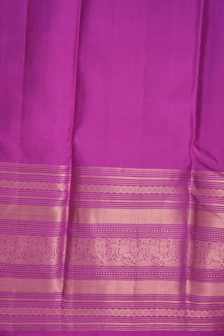 Zari Striped With Buttas Dual Tone Kanchipuram Silk Saree