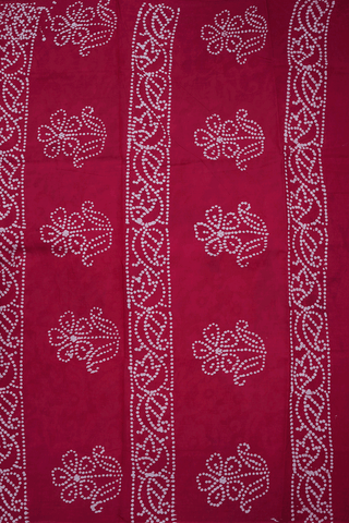 Allover Floral Design Rose Red Sungudi Cotton Saree