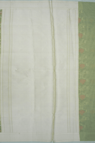 Allover Floral Design Pastel Green Semi Banarasi Silk Saree