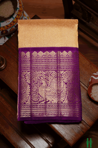 Zari Border In Brocade Light Tan Kanchipuram Silk Saree