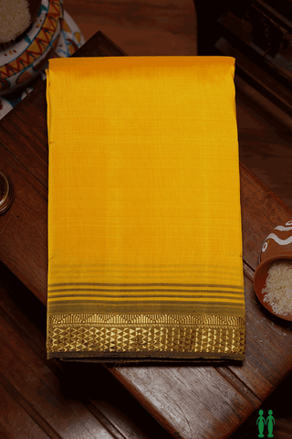 Arai Maadam Zari Border Royal Yellow Kanchipuram Silk Saree