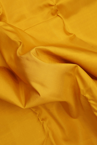 Traditional Border Marigold Yellow Kanchipuram Silk Saree