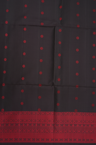 Rudraksh Buttas Dark Oak Brown Soft Silk Saree