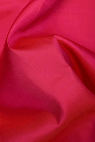 Korvai Zari Border Plain Rani Pink Kanchipuram Silk Saree