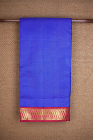 Zari Stripes Design Indigo Blue Nine Yards Silk Saree