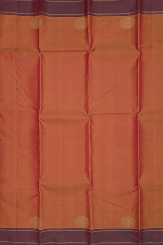 Kanchipuram Silk Saree In Plain Dual Tone With Zari Border