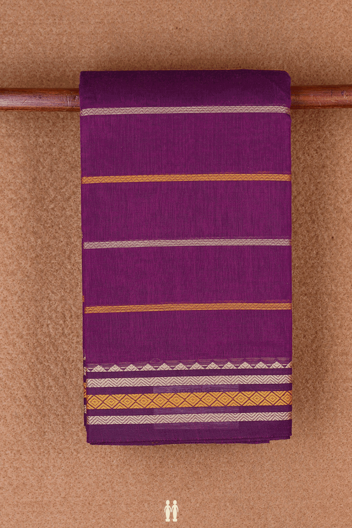 Threadwork Design Purple Kanchi Cotton Saree