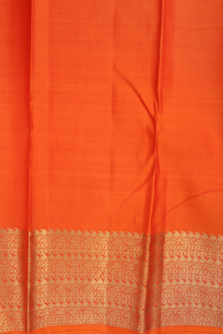 Kanchipuram Silk Saree In Orange With Brocade Design