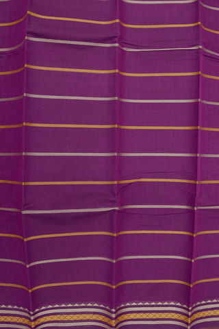 Threadwork Design Purple Kanchi Cotton Saree