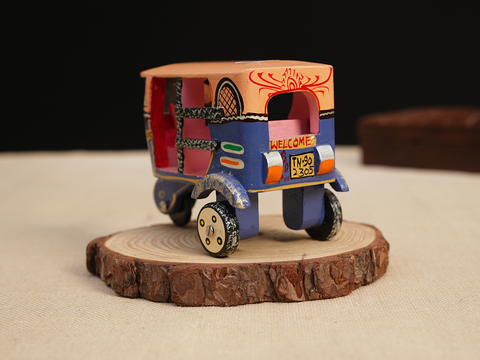 Wooden Handicraft Multicolor Miniature Auto