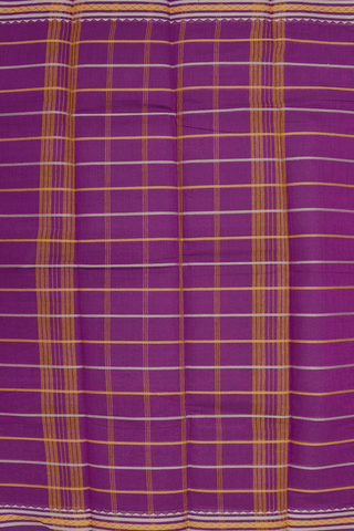 Threadwork Design Purple Kanchi Cotton Saree