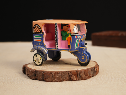 Wooden Handicraft Multicolor Miniature Auto