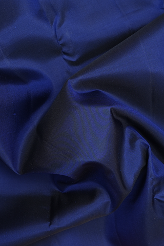 Traditional Border Plain Navy Blue Kanchipuram Silk Saree