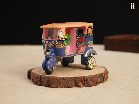 Wooden Handicraft Multicolor Miniature Auto