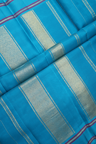 Kanchipuram Silk Saree In Egg White With Contrast Border