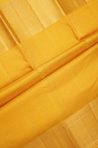 Floral Zari Motifs Honey Yellow Kanchipuram Silk Saree