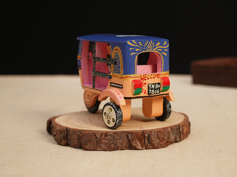 Wooden Handicraft Multicolor Miniature Auto