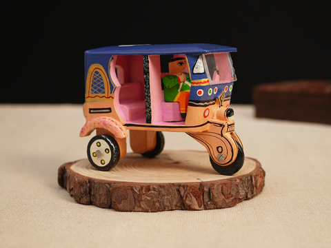 Wooden Handicraft Multicolor Miniature Auto