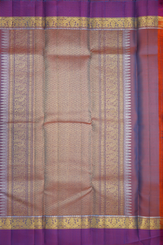 Peacock Zari Border Plain Peacock Blue Kanchipuram Silk Saree