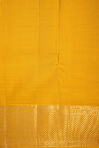 Floral Zari Motifs Honey Yellow Kanchipuram Silk Saree