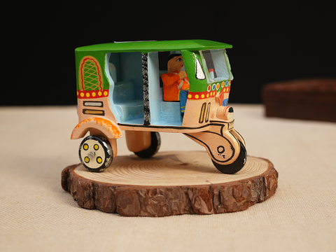 Wooden Handicraft Multicolor Miniature Auto