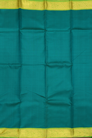 Kanchipuram Silk Saree In Bold Green With Korvai Zari Border