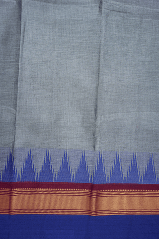 Threadwork Buttis Steel Grey Chettinadu Cotton Saree