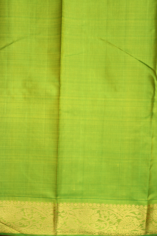 Kanchipuram Silk Saree In Bold Green With Korvai Zari Border