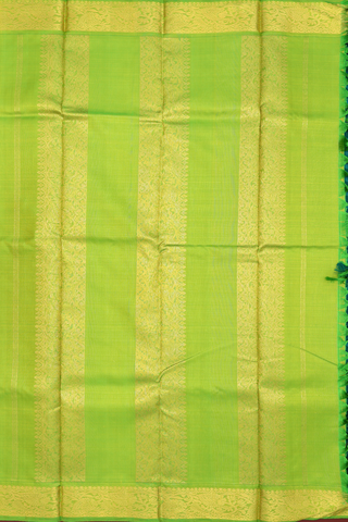 Kanchipuram Silk Saree In Bold Green With Korvai Zari Border