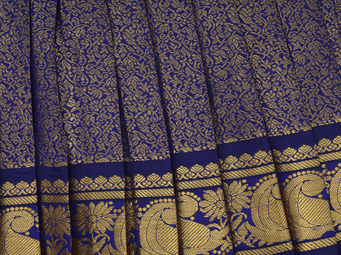 Allover Zari Design Royal Blue Semi Silk Amman Pavadai Set