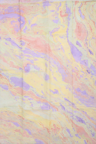 Stone Texture Design Yellow And Purple Hand Marble Silk Saree