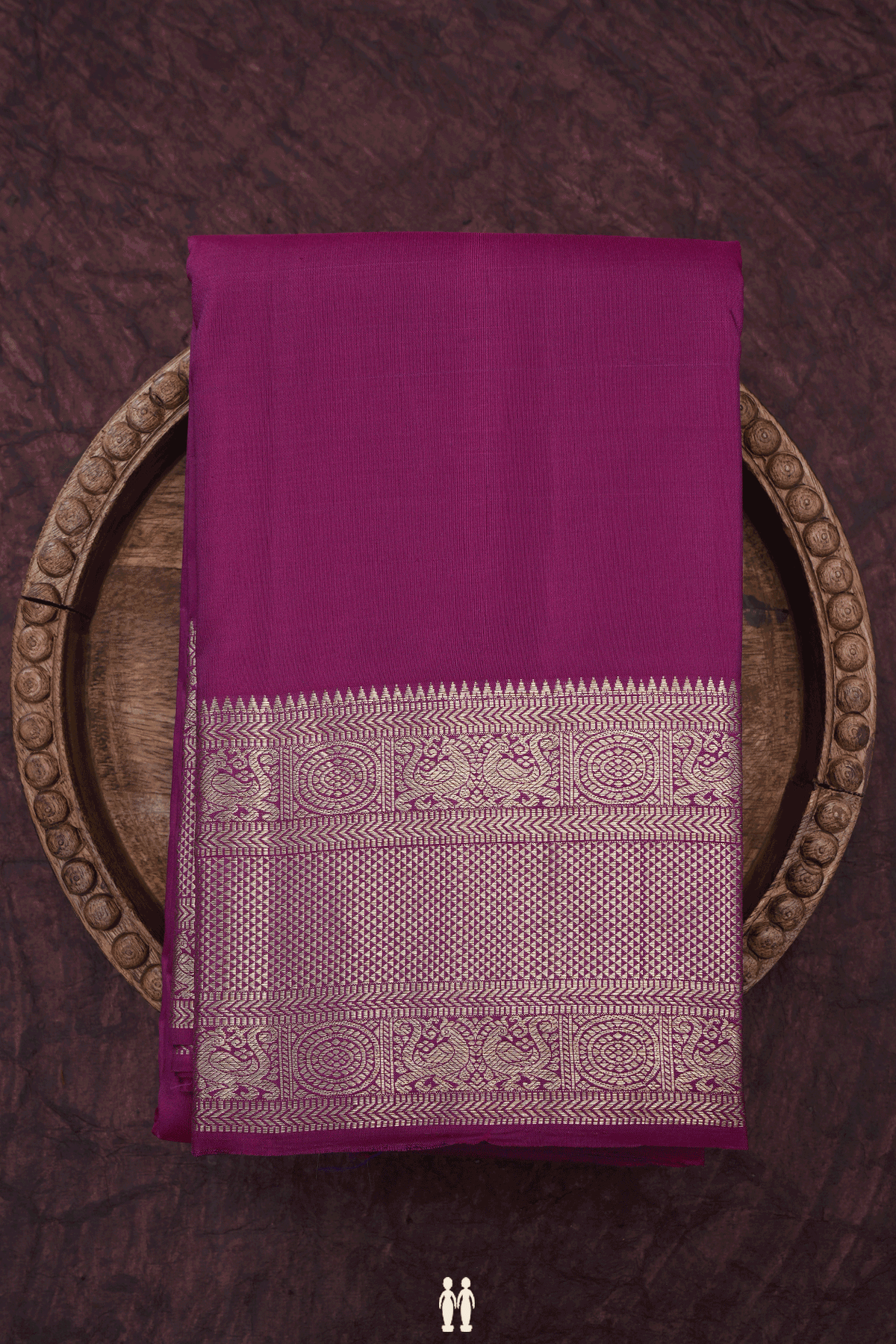 Traditional Zari Border Berry Purple Kanchipuram Silk Saree