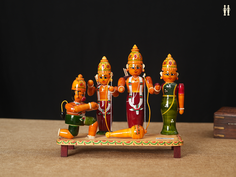 Wooden Ramar Seetha Latchumanan And Hanuman Set