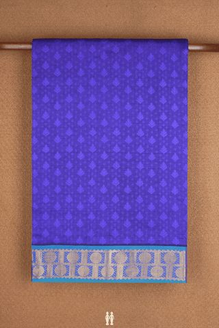 Jacquard Pattern Royal Blue Traditional Silk Cotton Saree